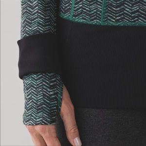 Lululemon Daily Practice Jacket Spacebone Sea Mist Deep Green/Black